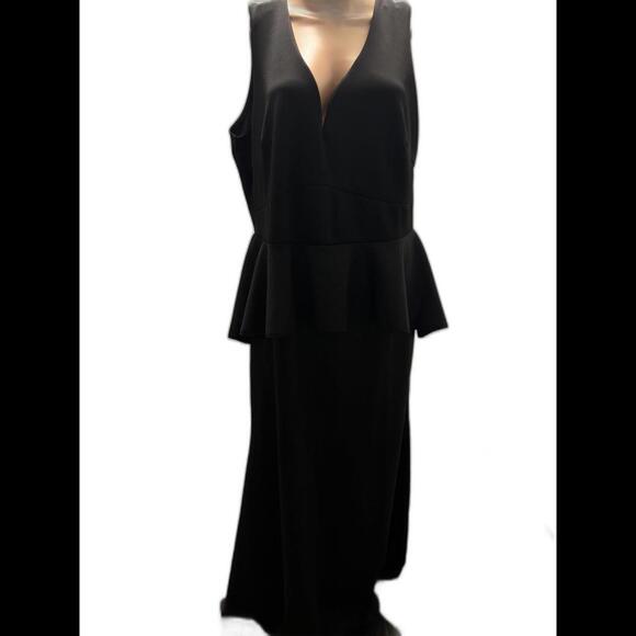 Fashion 2 Fiqure Elegant Black Peplum Maxi Dress-Gown Size 3/20-22 - Picture 1 of 3